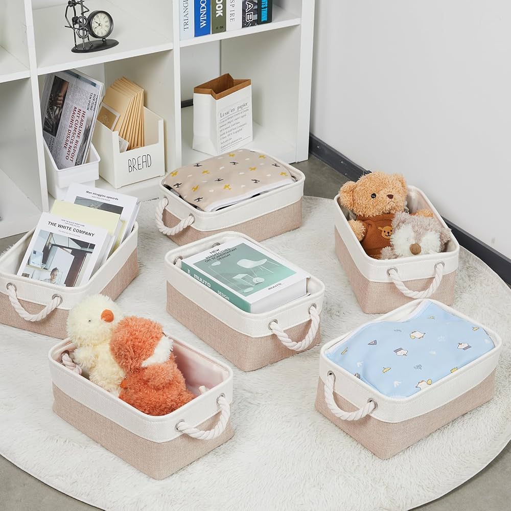 Amazon.com: Bidtakay Small Baskets Fabric Storage [6 Pack